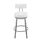 Armen Living Dalza Swivel Counter Stool in Cloud Finish with White Faux Leather 840254333567 - alternate 3